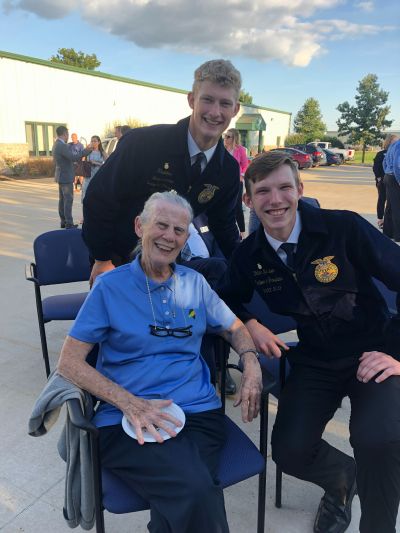 Peter & Thad - FFA presidents with Pat a member of ICMB Board Member